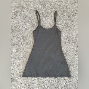 Los Angeles Apparel charcoal heavy rib spaghetti mini dress
